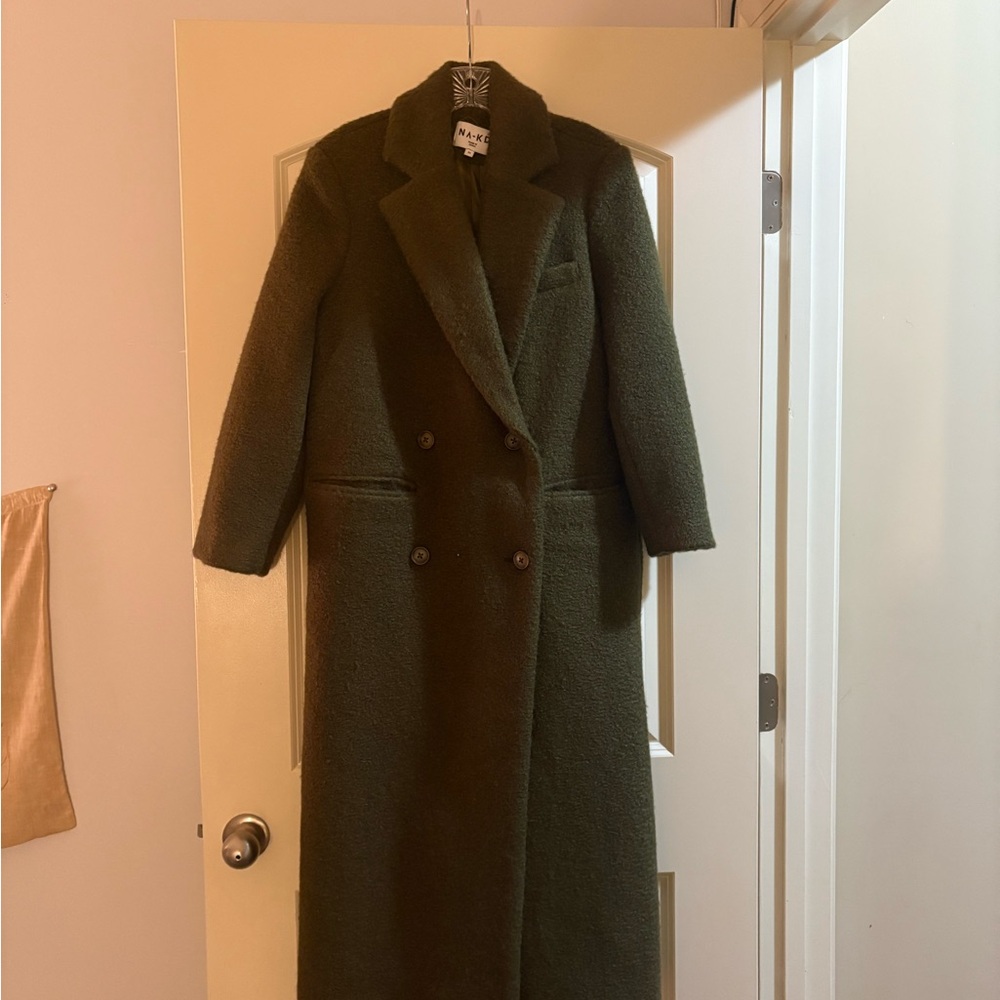 NAKD Olive Green Wool Coat